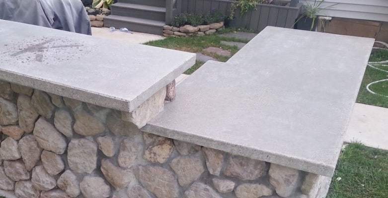 concrete countertop before being sealed