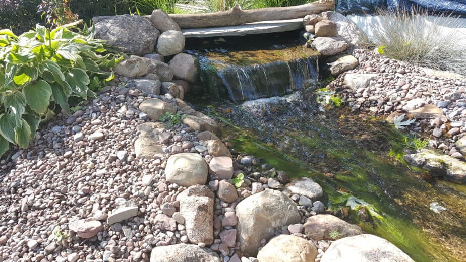 waterfall with stone edge