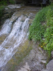 summer rushing waterfall