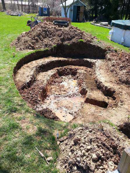 digging a pond by hand three feet deep