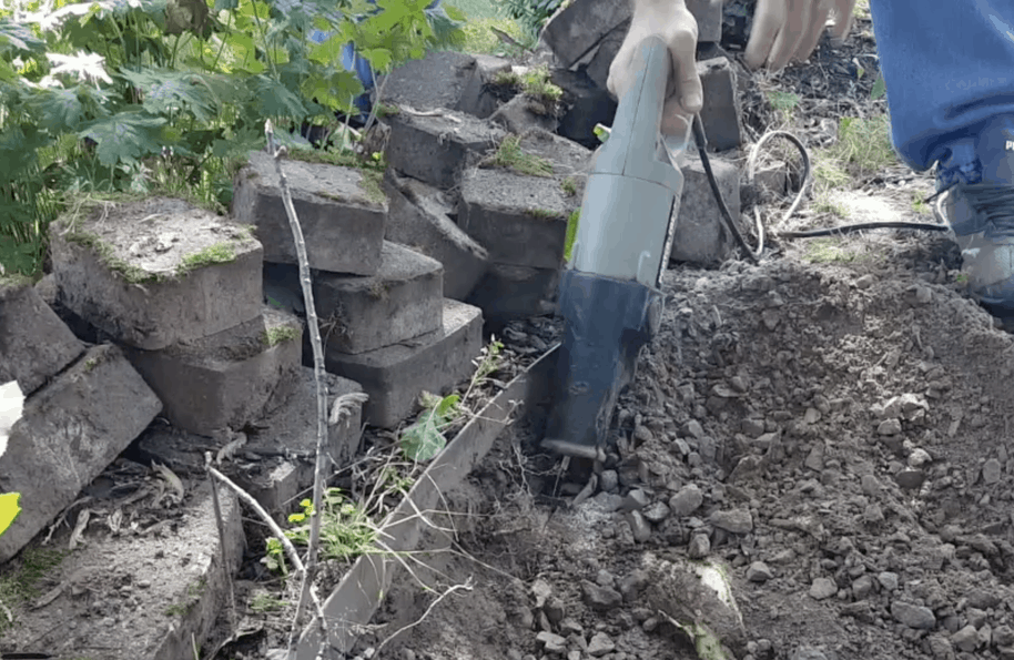 using a reciprocating saw to remove tree roots