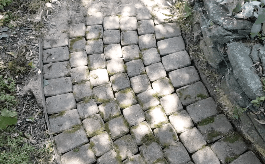 repaired brick walk