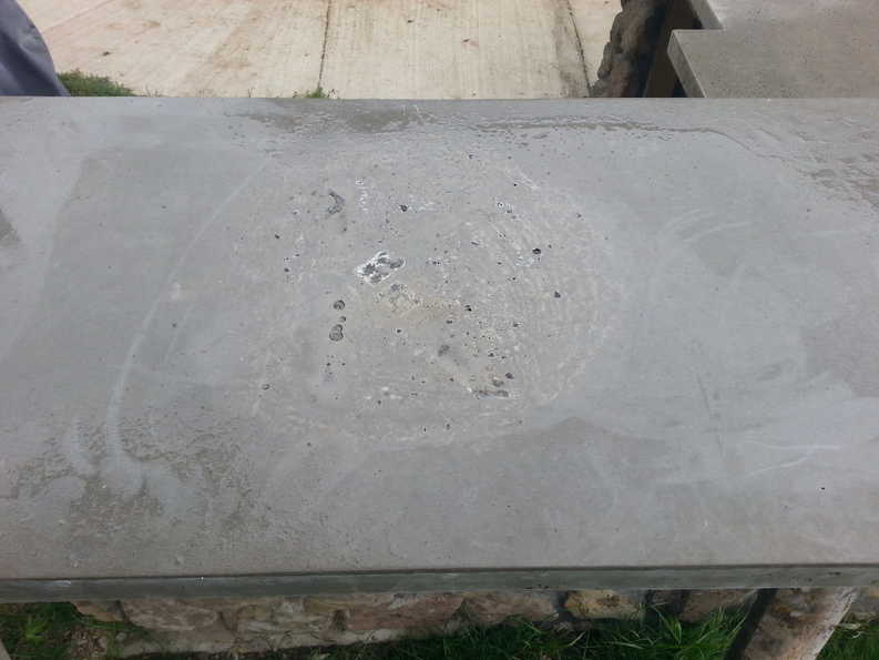 design in concrete countertop right out of the form