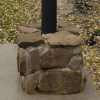 field stone lamp post