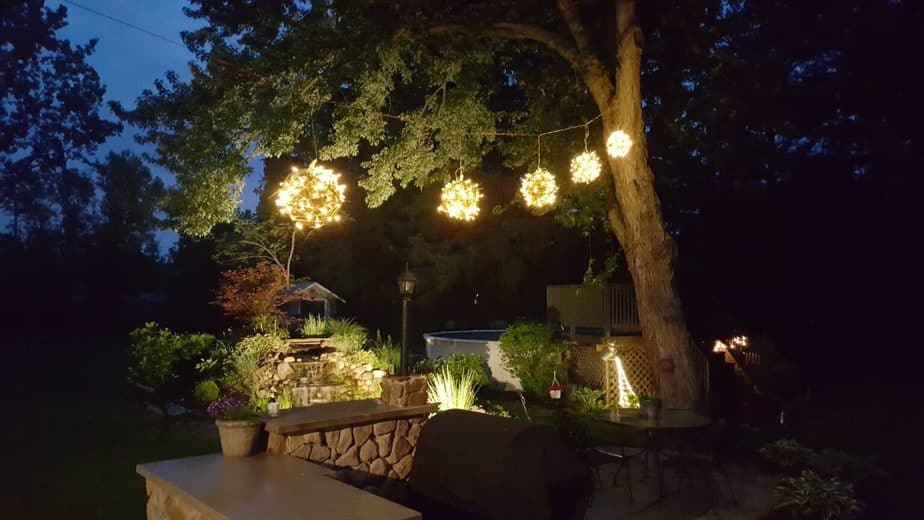 How To Make Hanging Grapevine Ball Lights Backyard Water Garden