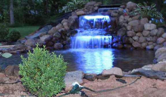 LED pond waterfall lighting